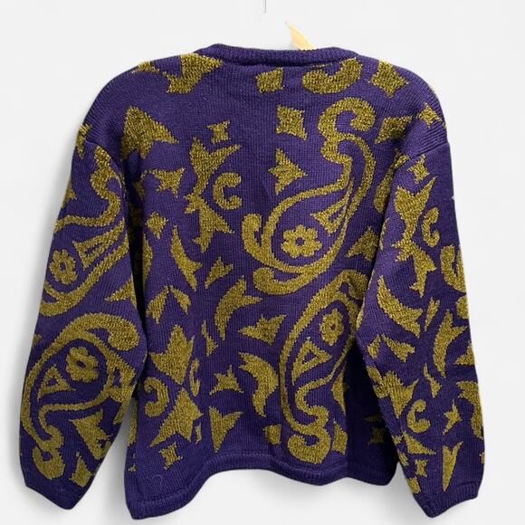 Vintage 90s Weathervane Baroque Knit Sweater M Fran Drescher Nanny - Picture 5 of 8